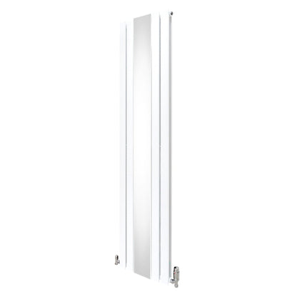 Flat Mirror Radiator & Valves - 1800mm x 425mm - White