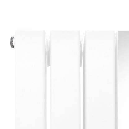 Flat Mirror Radiator & Valves - 1800mm x 425mm - White