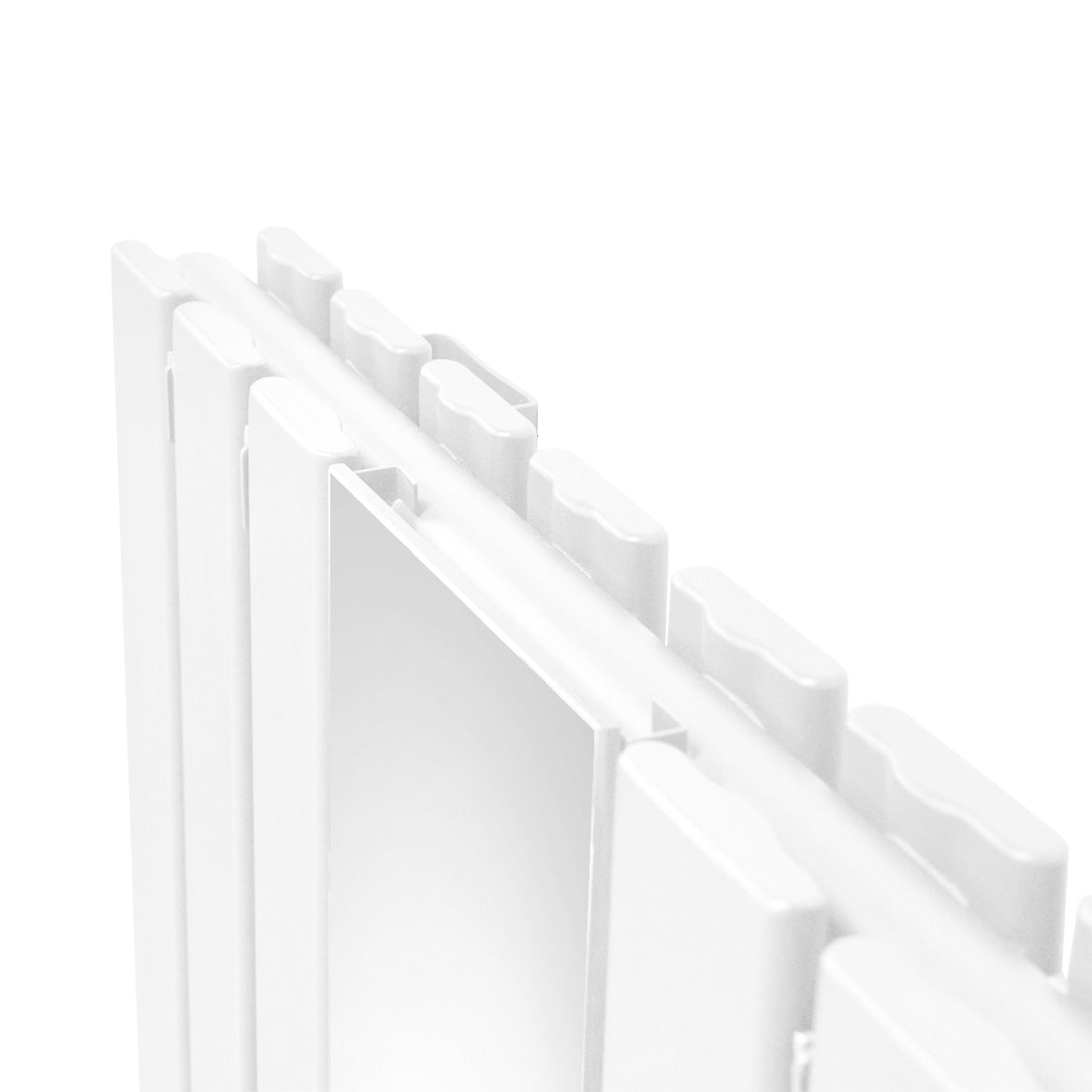 Flat Mirror Radiator & Valves - 1800mm x 425mm - White