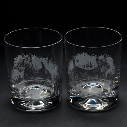 Scottish Terrier Dog Whiskey Tumbler Glass - Hand Etched/Engraved Gift