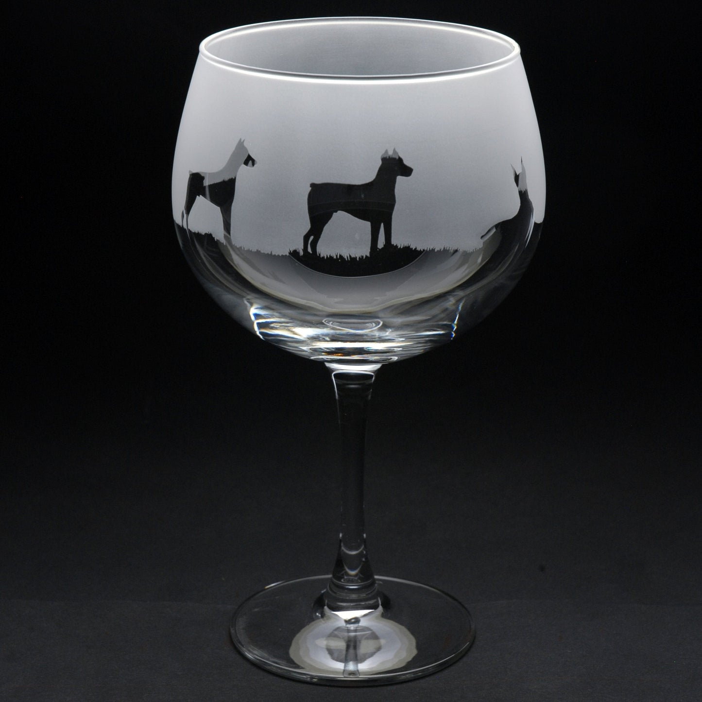 Dobermann Dog Gin Cocktail Glass - Hand Etched/Engraved Gift