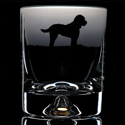 Cockapoo Dog Whiskey Tumbler Glass - Hand Etched/Engraved Gift