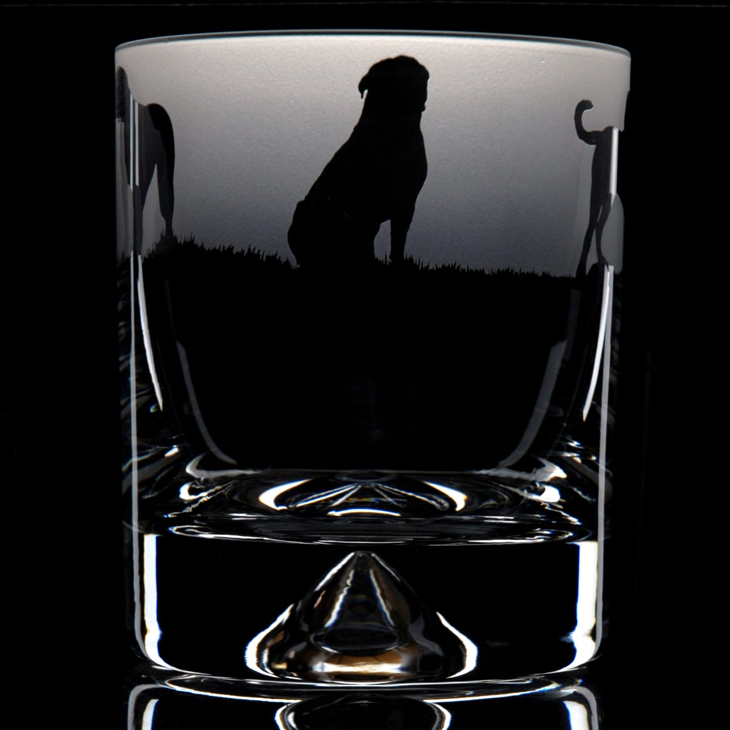 Dogue de Bordeaux Dog Whiskey Tumbler Glass - Hand Etched/Engraved Gift