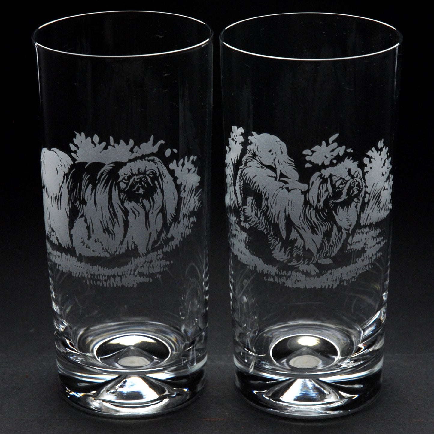 Pekingese Dog Highball Glass - Hand Etched/Engraved Gift