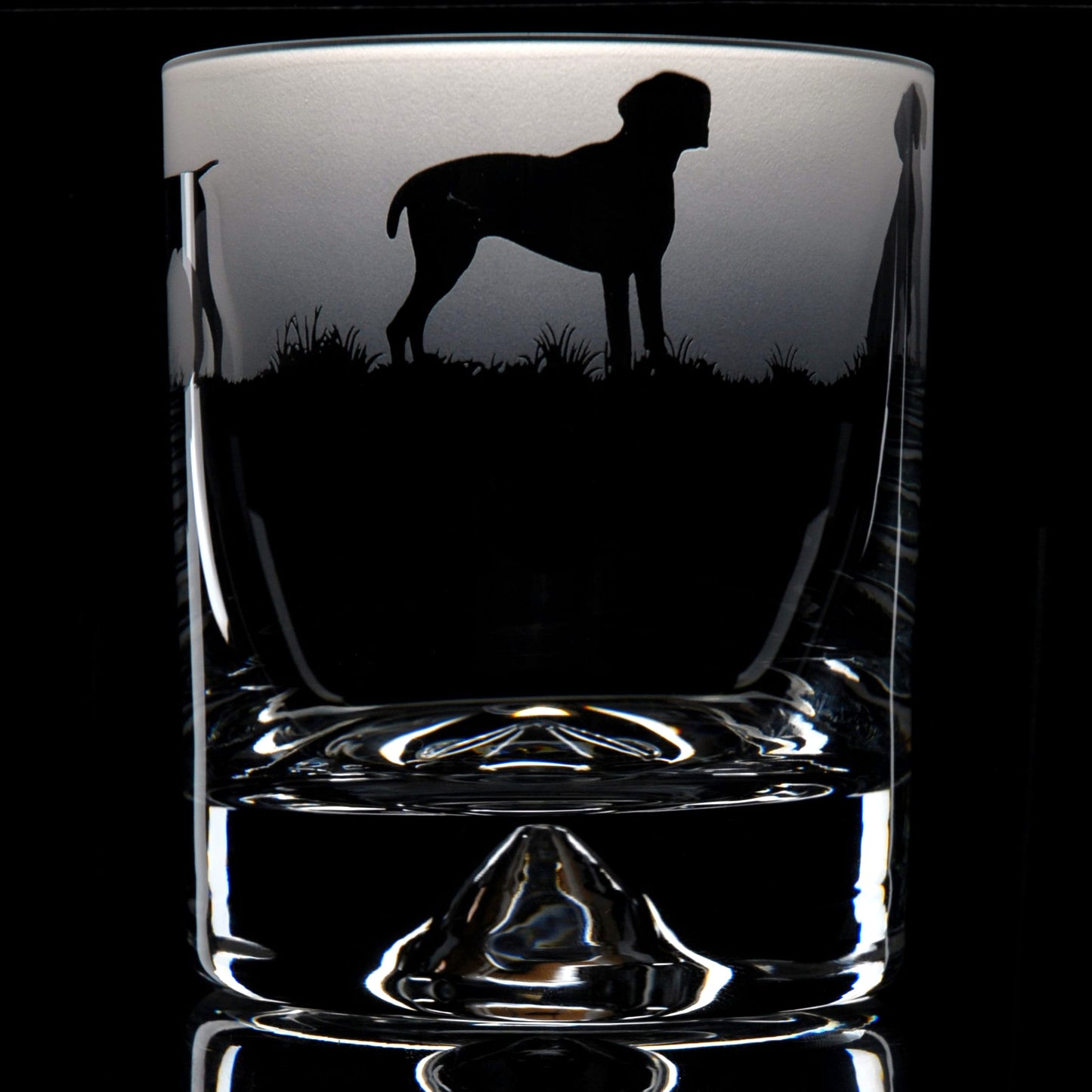 Pointer Dog Whiskey Tumbler Glass - Hand Etched/Engraved Gift