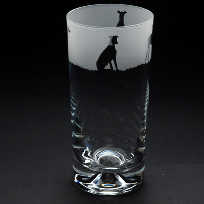 Greyhound Dog Highball Glass - Hand Etched/Engraved Gift