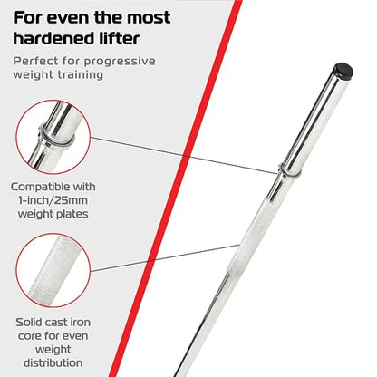 1.2m 1" Barbell and Cast Iron Weight Plate Sets - Body Revolution