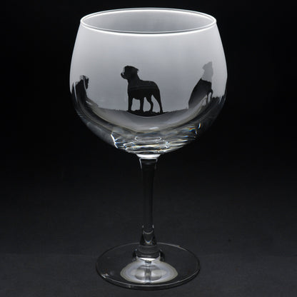 Border Terrier Dog Gin Cocktail Glass - Hand Etched/Engraved Gift