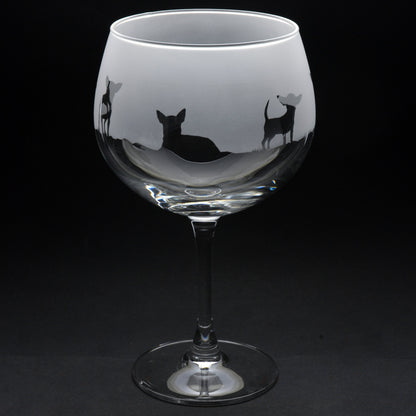 Chihuahua Dog Gin Cocktail Glass - Hand Etched/Engraved Gift