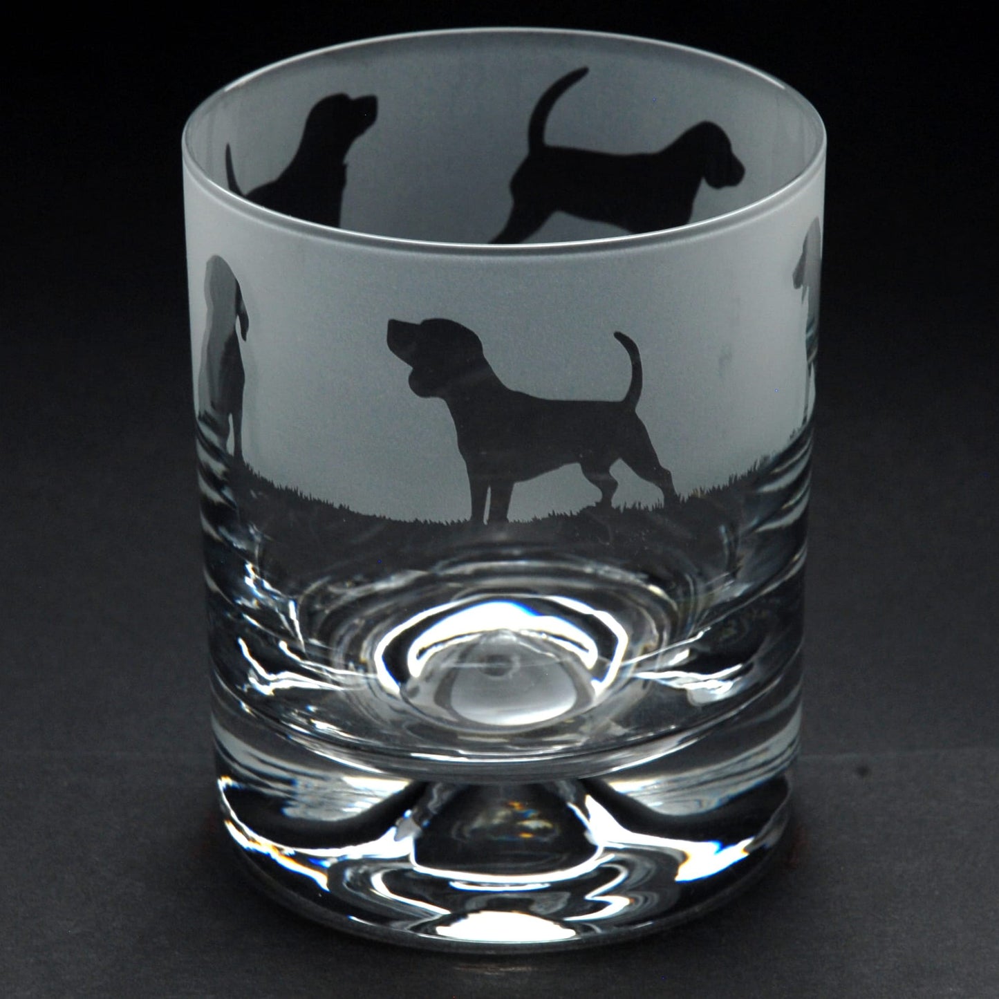 Beagle Dog Whiskey Tumbler Glass - Hand Etched/Engraved Gift