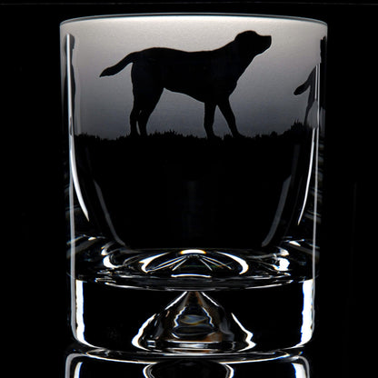 Labrador Dog Whiskey Tumbler Glass - Hand Etched/Engraved Gift