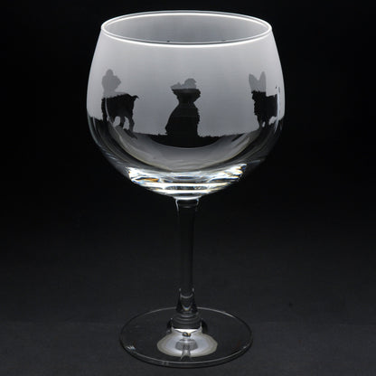 Yorkie Dog Gin Cocktail Glass - Hand Etched/Engraved Gift