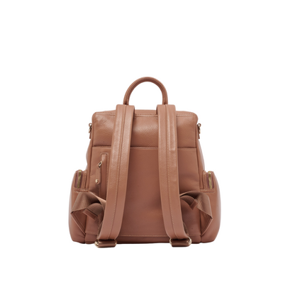 Amber Midi Latte Rose Leather Backpack