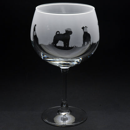 Schnauzer Dog Gin Cocktail Glass - Hand Etched/Engraved Gift