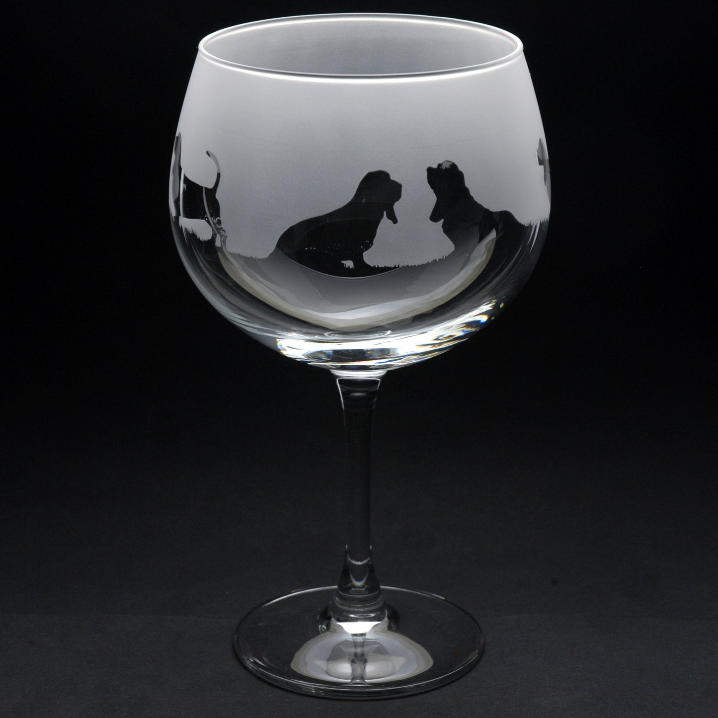 Basset Hound Dog Gin Cocktail Glass - Hand Etched/Engraved Gift