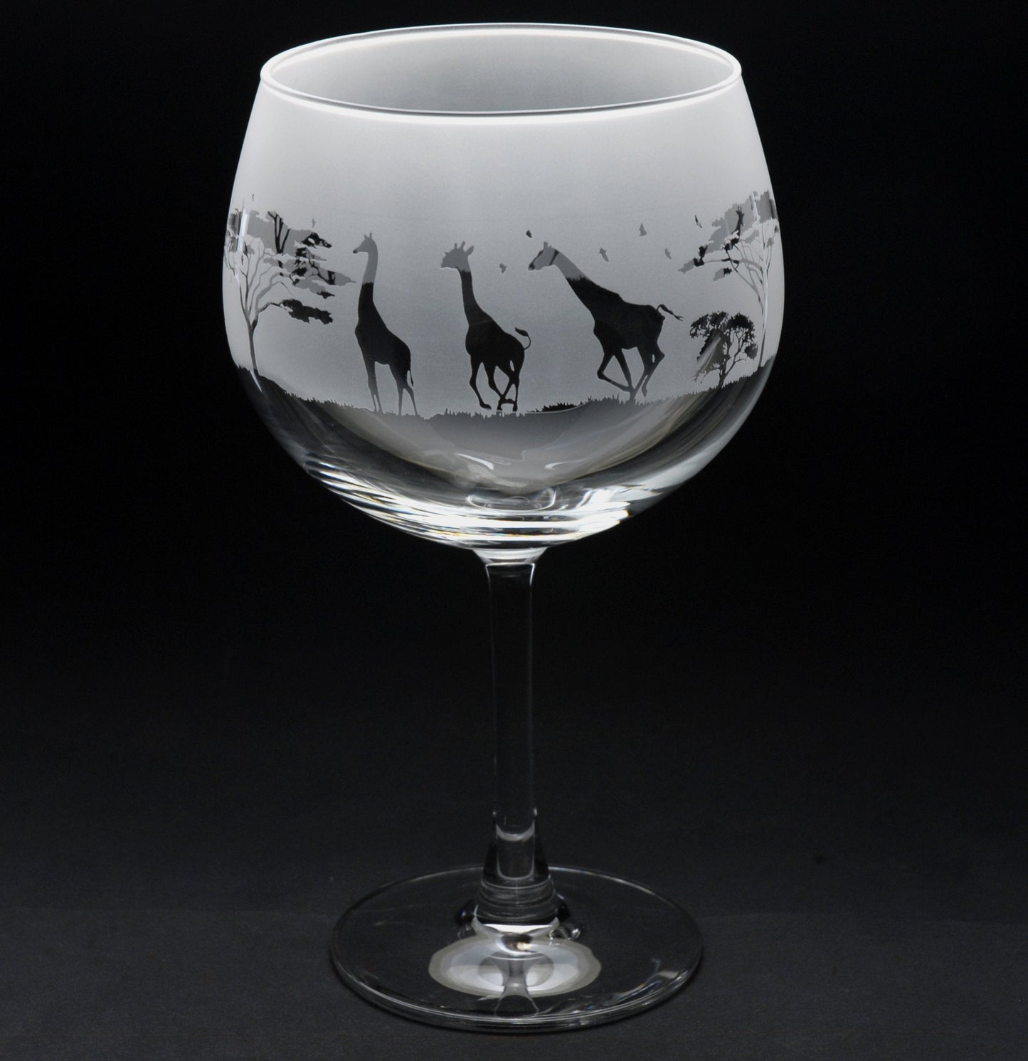 Giraffe Gin Cocktail Glass - Hand Etched/Engraved Gift