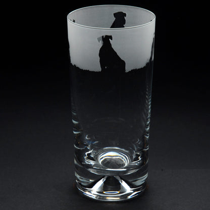 Schnauzer Dog Highball Glass - Hand Etched/Engraved Gift