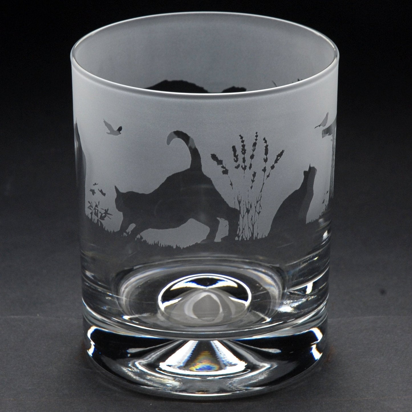 Cats Whiskey Tumbler Glass - Hand Etched/Engraved Gift