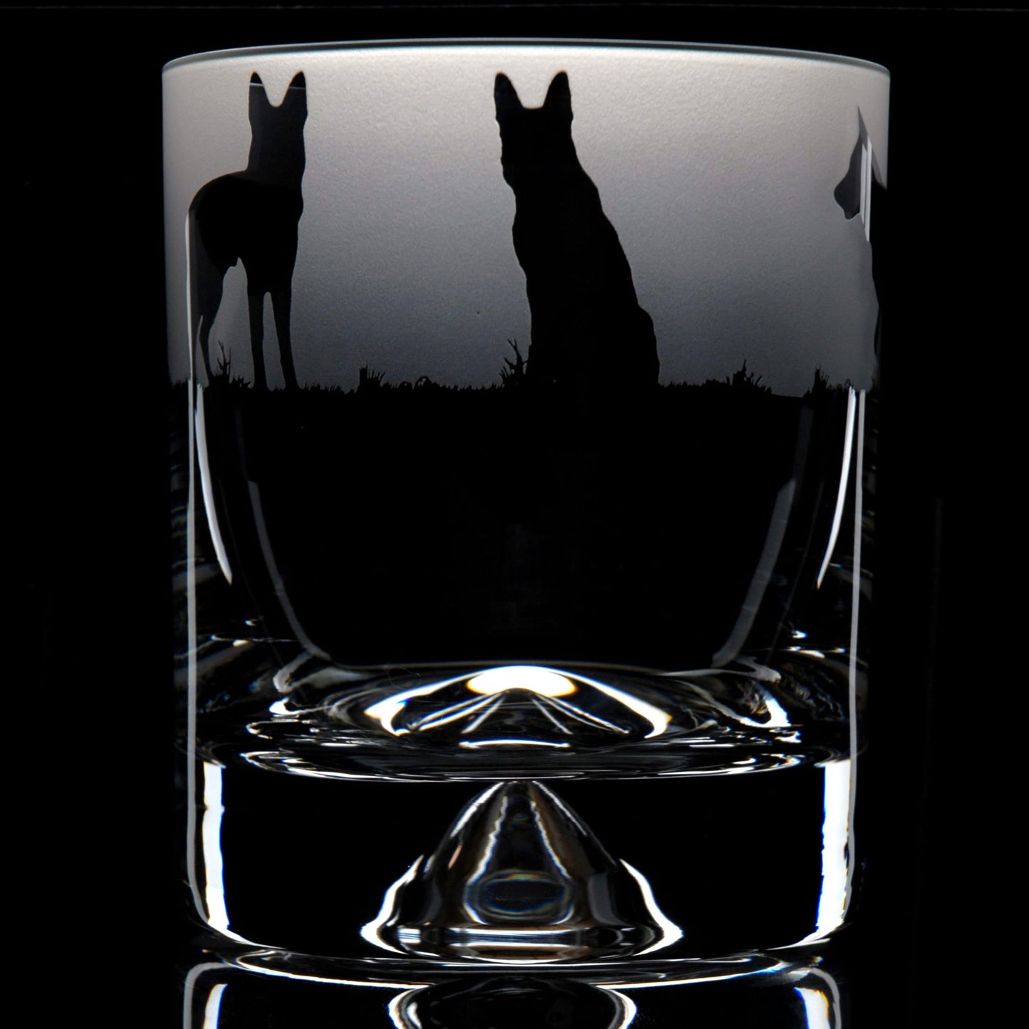 German Shepherd Dog Whiskey Tumbler Glass - Hand Etched/Engraved Gift