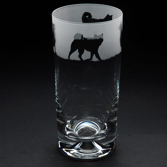 Akita Dog Highball Glass - Hand Etched/Engraved Gift