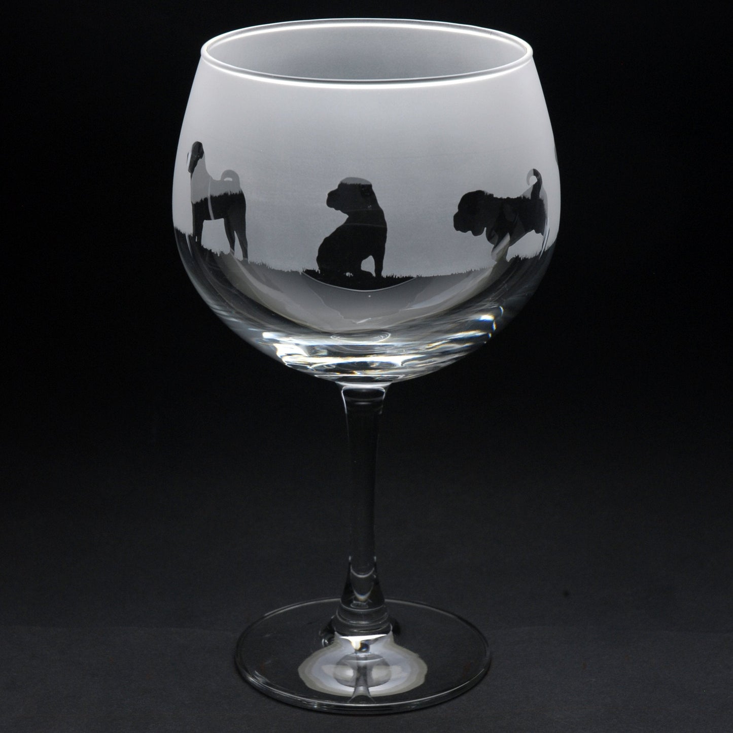 Shar Pei Dog Gin Cocktail Glass - Hand Etched/Engraved Gift