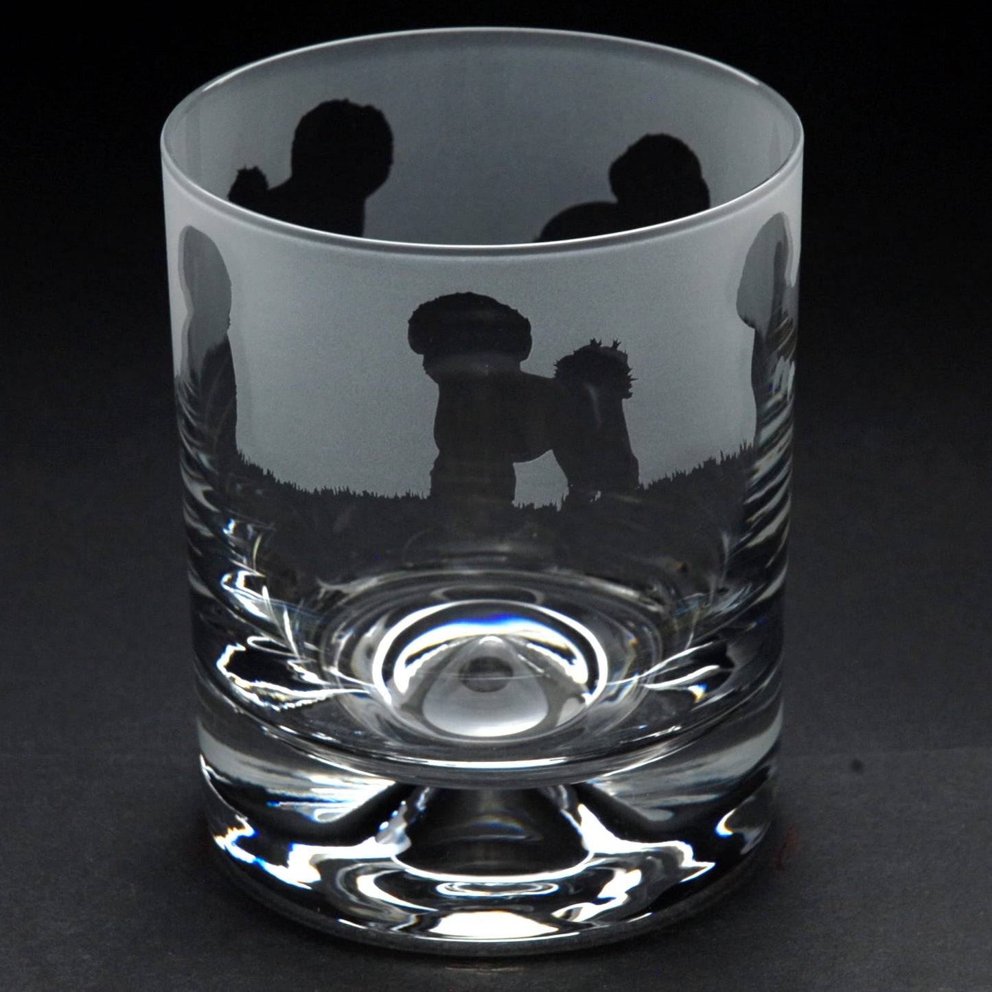 Bichon Frise Dog Whiskey Tumbler Glass - Hand Etched/Engraved Gift