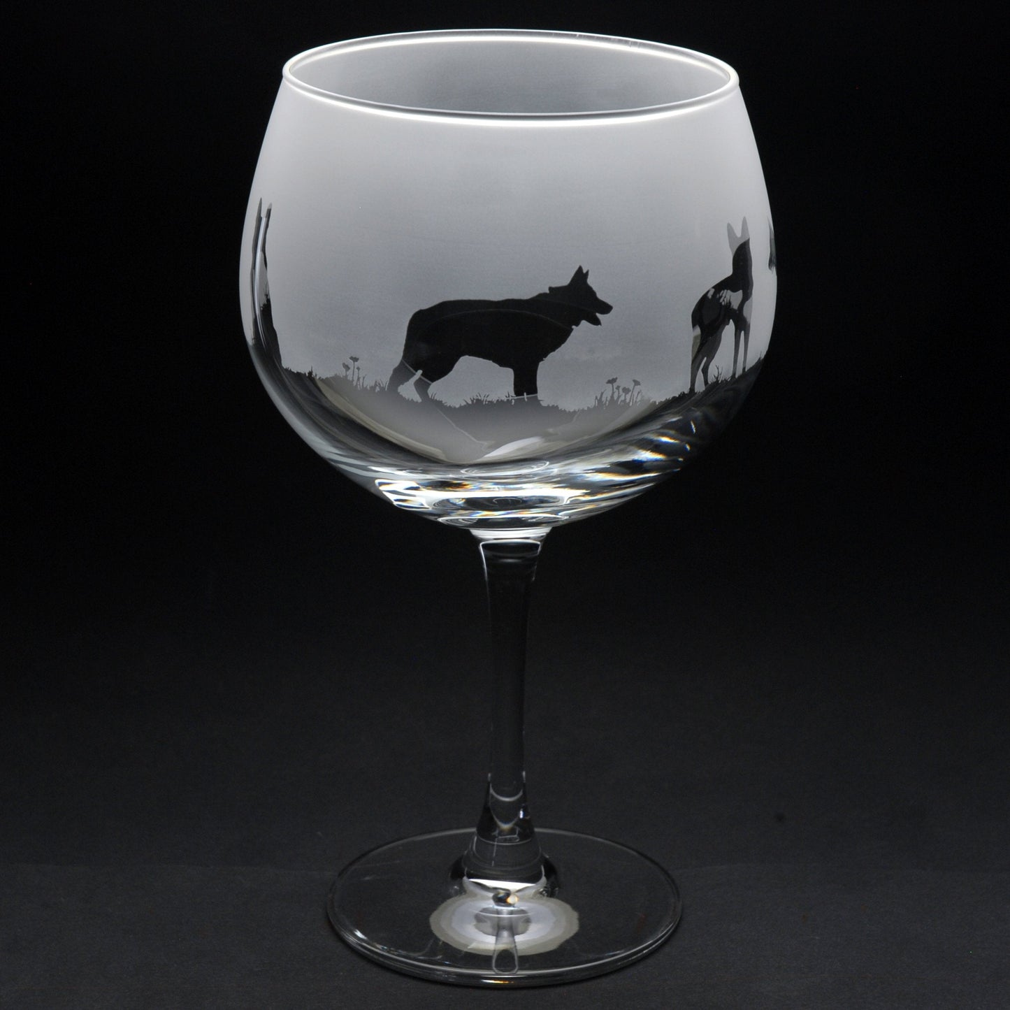 German Shepherd Dog Gin Cocktail Glass - Hand Etched/Engraved Gift