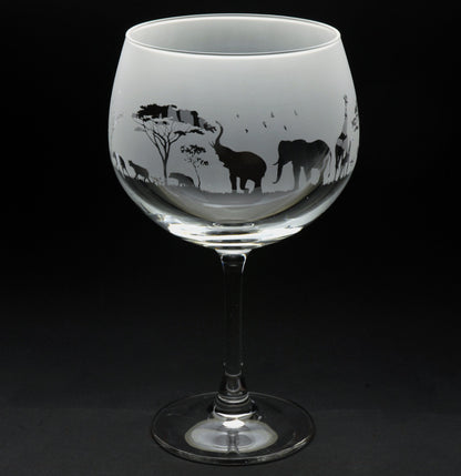 Safari Gin Cocktail Glass - Hand Etched/Engraved Gift