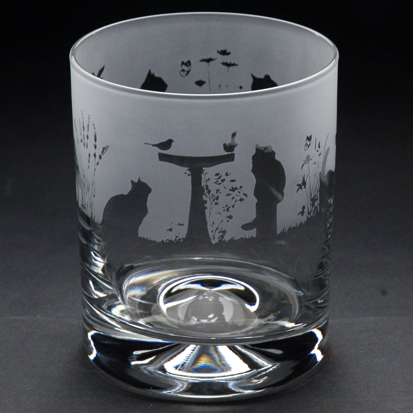 Cats Whiskey Tumbler Glass - Hand Etched/Engraved Gift