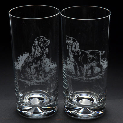 Cocker Spaniel Dog Highball Glass - Hand Etched/Engraved Gift