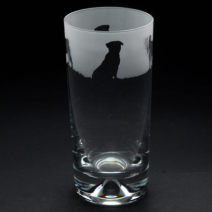 Pug Dog Highball Glass - Hand Etched/Engraved Gift