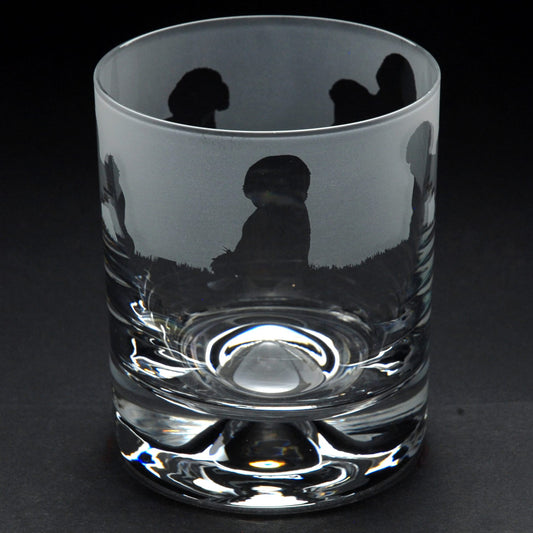 Bichon Frise Dog Whiskey Tumbler Glass - Hand Etched/Engraved Gift