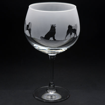 Akita Dog Gin Cocktail Glass - Hand Etched/Engraved Gift