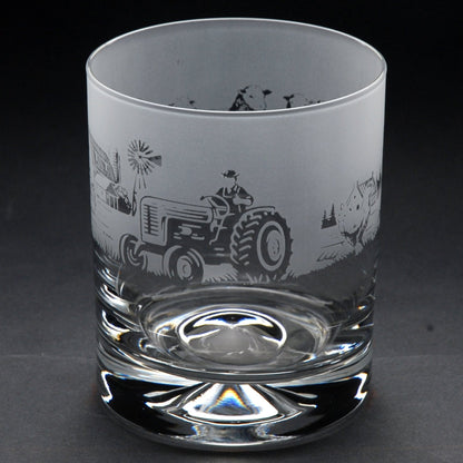 Farm Animals Whiskey Tumbler Glass - Hand Etched/Engraved Gift