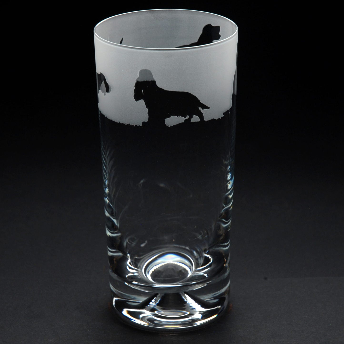 Cocker Spaniel Dog Highball Glass - Hand Etched/Engraved Gift