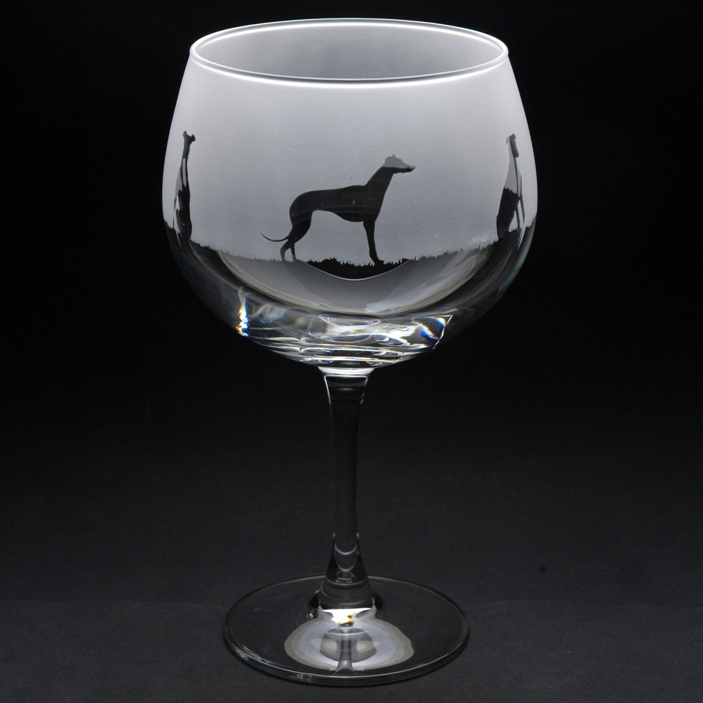 Greyhound Dog Gin Cocktail Glass - Hand Etched/Engraved Gift