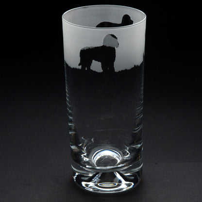 Labradoodle Dog Highball Glass - Hand Etched/Engraved Gift