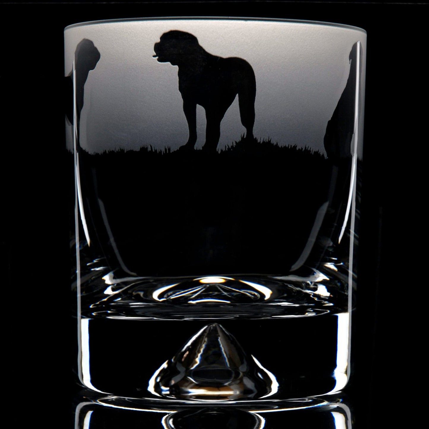 Dogue de Bordeaux Dog Whiskey Tumbler Glass - Hand Etched/Engraved Gift