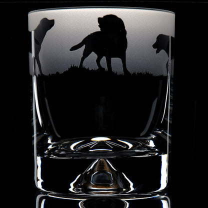 Labrador Dog Whiskey Tumbler Glass - Hand Etched/Engraved Gift