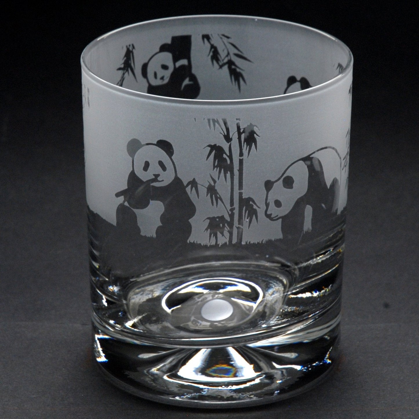 Panda Whiskey Tumbler Glass - Hand Etched/Engraved Gift