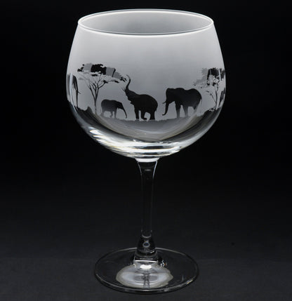 Elephant Gin Cocktail Glass - Hand Etched/Engraved Gift