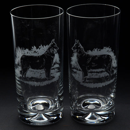 Belgian Shepherd Dog Highball Glass - Hand Etched/Engraved Gift