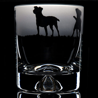 Jack Russell Dog Whiskey Tumbler Glass - Hand Etched/Engraved Gift