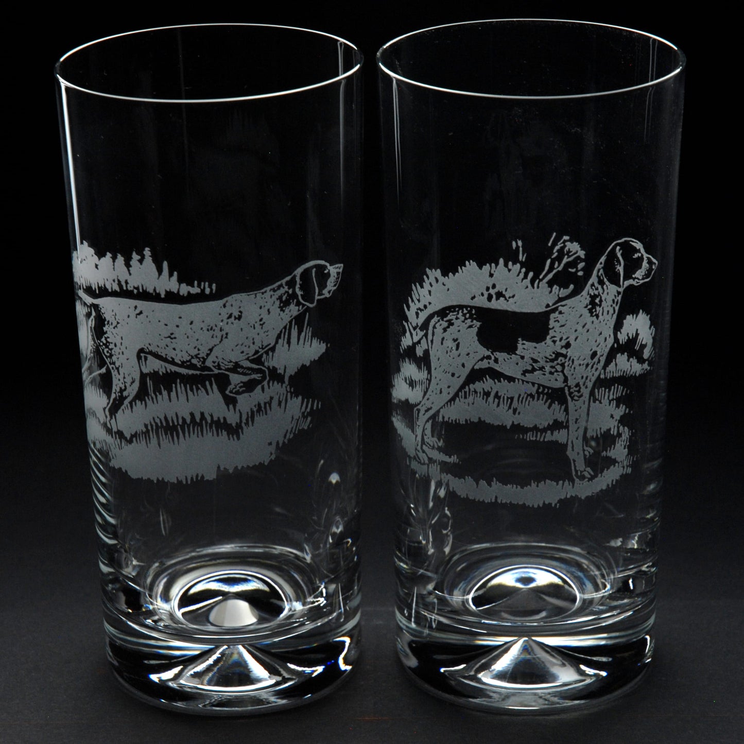 German Pointer Dog Highball Glass - Hand Etched/Engraved Gift