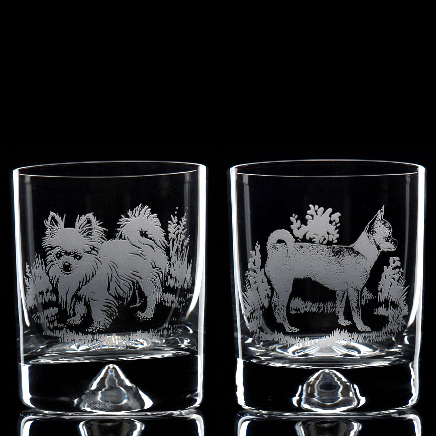 Chihuahua Dog Whiskey Tumbler Glass - Hand Etched/Engraved Gift