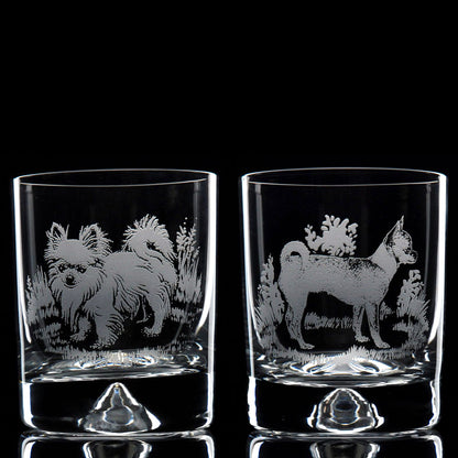 Chihuahua Dog Whiskey Tumbler Glass - Hand Etched/Engraved Gift