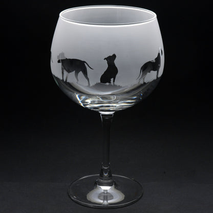 Pitbull Dog Gin Cocktail Glass - Hand Etched/Engraved Gift