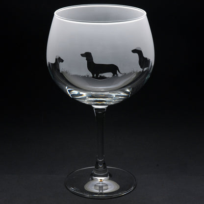 Dachshund Dog Gin Cocktail Glass - Hand Etched/Engraved Gift