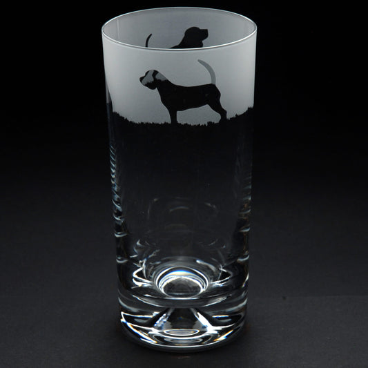 Beagle Dog Highball Glass - Hand Etched/Engraved Gift