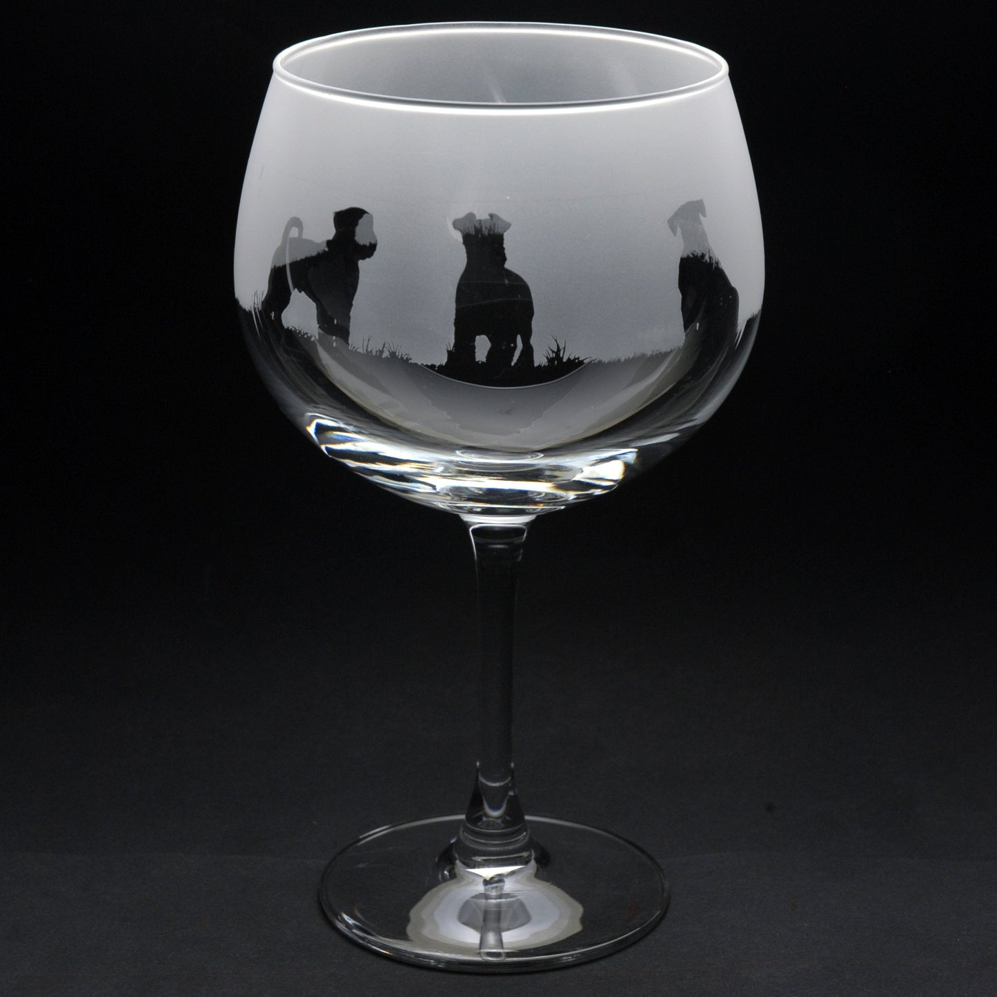 Schnauzer Dog Gin Cocktail Glass - Hand Etched/Engraved Gift